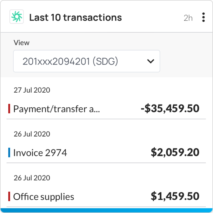 Last 10 transactions